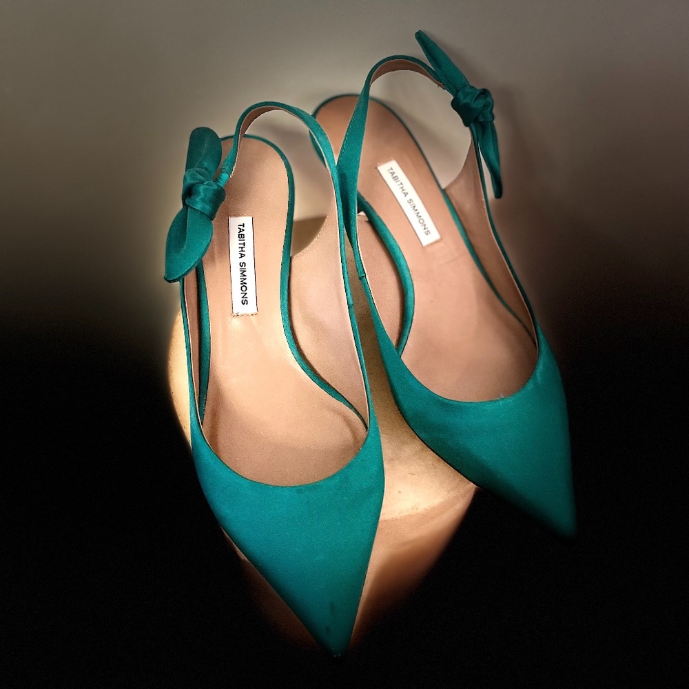 Tabitha Simmons Bow Accents Slingback Pumps